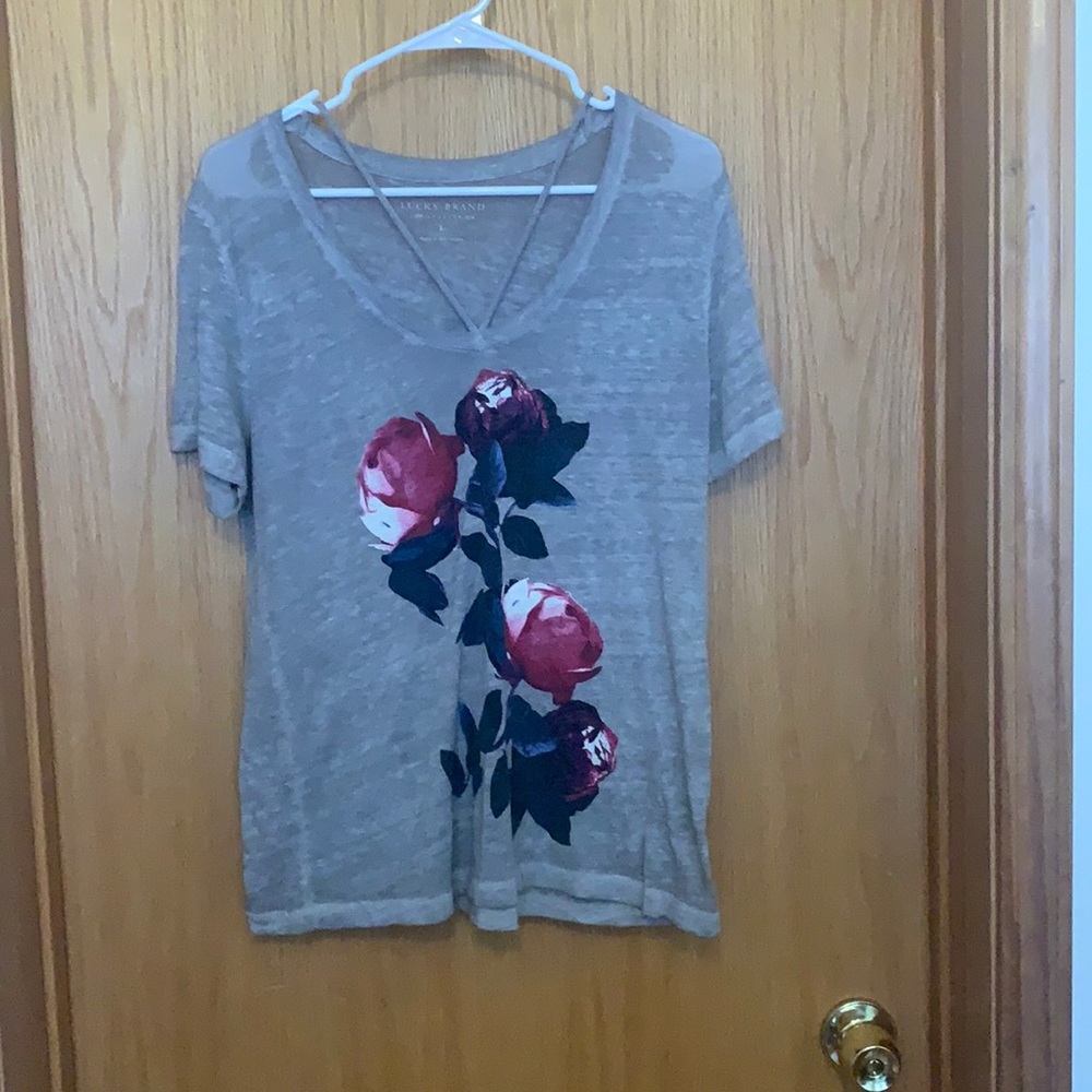 LUCKY BRAND gray T shirt L